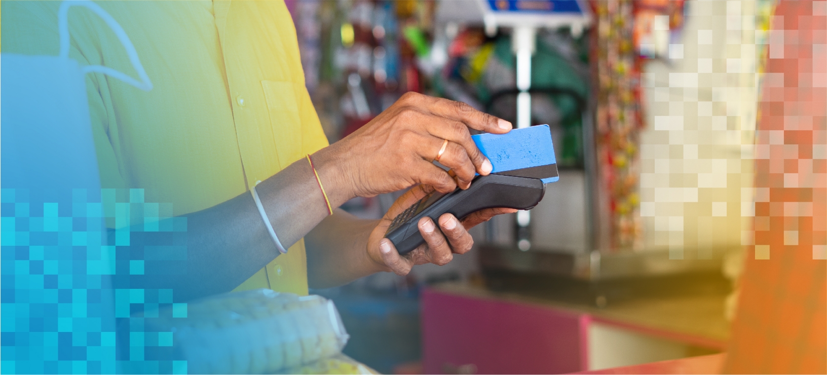 merchant swiping credit card